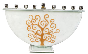 Menorah  or Janukia Life of Tree Sandblasted  half circle