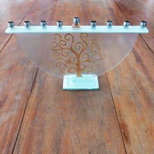 Cargar imagen en el visor de la galería, Menorah  or Janukia Life of Tree Sandblasted  half circle
